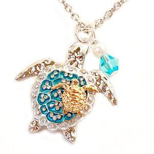 Mom and Baby Sea Turtle Necklace